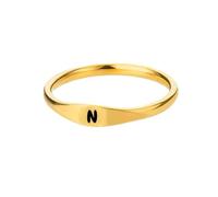 HIJONES Oro Anelli Iniziali per Le Donne Degli Uomini Impilabile A-Z Alfabeto Iniziale Lettera Dainty Anello Gioielli N Misura 12