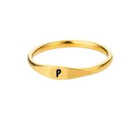 HIJONES Oro Anelli Iniziali per Le Donne Degli Uomini Impilabile A-Z Alfabeto Iniziale Lettera Dainty Anello Gioielli P Misura 12