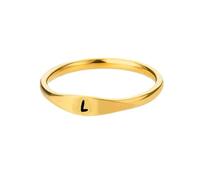 HIJONES Oro Anelli Iniziali per Le Donne Degli Uomini Impilabile A-Z Alfabeto Iniziale Lettera Dainty Anello Gioielli L Misura 14