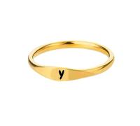 HIJONES Oro Anelli Iniziali per Le Donne Degli Uomini Impilabile A-Z Alfabeto Iniziale Lettera Dainty Anello Gioielli Y Misura 12
