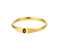 HIJONES Oro Anelli Iniziali per Le Donne Degli Uomini Impilabile A-Z Alfabeto Iniziale Lettera Dainty Anello Gioielli O Misura 12