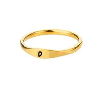 HIJONES Oro Anelli Iniziali per Le Donne Degli Uomini Impilabile A-Z Alfabeto Iniziale Lettera Dainty Anello Gioielli D Misura 22