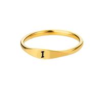 HIJONES Oro Anelli Iniziali per Le Donne Degli Uomini Impilabile A-Z Alfabeto Iniziale Lettera Dainty Anello Gioielli I Misura 12