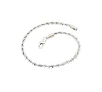 HIJONES Twist Rope Collana In Acciaio Inox per Uomo Donna Gioielli A Catena Da Polso A Strati 4mm Argento 21cm