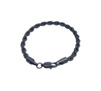 HIJONES Twist Rope Collana In Acciaio Inox per Uomo Donna Gioielli A Catena Da Polso A Strati 5mm Nero 21cm