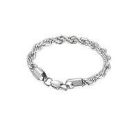 HIJONES Twist Rope Collana In Acciaio Inox per Uomo Donna Gioielli A Catena Da Polso A Strati 8mm Argento 21cm