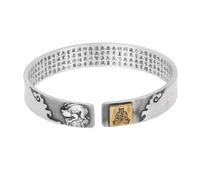 HIJONES Unisex Acciaio Inox Zodiaco Buddha Compleanno Bracciale Aperto Sei Parole Verità Fortuna Cuore Amore Braccialetto Polso Cane