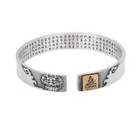 HIJONES Unisex Acciaio Inox Zodiaco Buddha Compleanno Bracciale Aperto Sei Parole Verità Fortuna Cuore Amore Braccialetto Polso Drago