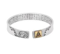 HIJONES Unisex Acciaio Inox Zodiaco Buddha Compleanno Bracciale Aperto Sei Parole Verità Fortuna Cuore Amore Braccialetto Polso Scimmia