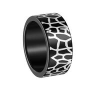 HIJONES Uomini Donne 10mm Incrinato Tela di Ragno Anello a Fascia in Acciaio Inossidabile Gioielli Quotidiani Personalizzati Nero Misura 27