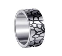 HIJONES Uomini Donne 10mm Incrinato Tela di Ragno Anello a Fascia in Acciaio Inossidabile Gioielli Quotidiani Personalizzati Argento Misura 19