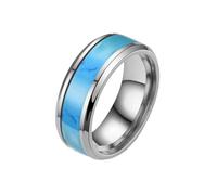 HIJONES Uomo Acciaio Inox Anello di dichiarazione Smalto Creato Turchese Stile Semplice dito di Nozze Gioielli Argento Taglia 14