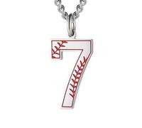 HIJONES Uomo Donna Acciaio Inox Trendy Baseball Lucky Sport Numero Collana Pendente Titainum Biker Gioielli Argento 7