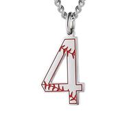 HIJONES Uomo Donna Acciaio Inox Trendy Baseball Lucky Sport Numero Collana Pendente Titainum Biker Gioielli Argento 4
