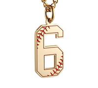 HIJONES Uomo Donna Acciaio Inox Trendy Baseball Lucky Sport Numero Collana Pendente Titainum Biker Gioielli Oro 6