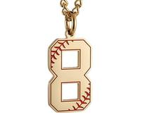 HIJONES Uomo Donna Acciaio Inox Trendy Baseball Lucky Sport Numero Collana Pendente Titainum Biker Gioielli Oro 8