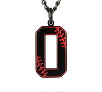 HIJONES Uomo Donna Acciaio Inox Trendy Baseball Lucky Sport Numero Collana Pendente Titainum Biker Gioielli Nero 0