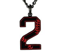 HIJONES Uomo Donna Acciaio Inox Trendy Baseball Lucky Sport Numero Collana Pendente Titainum Biker Gioielli Nero 2