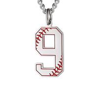 HIJONES Uomo Donna Acciaio Inox Trendy Baseball Lucky Sport Numero Collana Pendente Titainum Biker Gioielli Argento 9