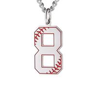 HIJONES Uomo Donna Acciaio Inox Trendy Baseball Lucky Sport Numero Collana Pendente Titainum Biker Gioielli Argento 8