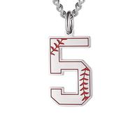 HIJONES Uomo Donna Acciaio Inox Trendy Baseball Lucky Sport Numero Collana Pendente Titainum Biker Gioielli Argento 5