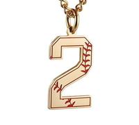 HIJONES Uomo Donna Acciaio Inox Trendy Baseball Lucky Sport Numero Collana Pendente Titainum Biker Gioielli Oro 2