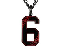 HIJONES Uomo Donna Acciaio Inox Trendy Baseball Lucky Sport Numero Collana Pendente Titainum Biker Gioielli Nero 6