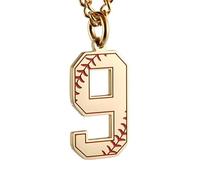 HIJONES Uomo Donna Acciaio Inox Trendy Baseball Lucky Sport Numero Collana Pendente Titainum Biker Gioielli Oro 9