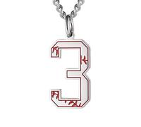 HIJONES Uomo Donna Acciaio Inox Trendy Baseball Lucky Sport Numero Collana Pendente Titainum Biker Gioielli Argento 3