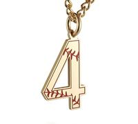 HIJONES Uomo Donna Acciaio Inox Trendy Baseball Lucky Sport Numero Collana Pendente Titainum Biker Gioielli Oro 4