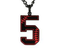 HIJONES Uomo Donna Acciaio Inox Trendy Baseball Lucky Sport Numero Collana Pendente Titainum Biker Gioielli Nero 5