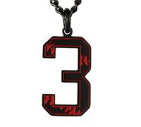 HIJONES Uomo Donna Acciaio Inox Trendy Baseball Lucky Sport Numero Collana Pendente Titainum Biker Gioielli Nero 3