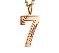HIJONES Uomo Donna Acciaio Inox Trendy Baseball Lucky Sport Numero Collana Pendente Titainum Biker Gioielli Oro 7