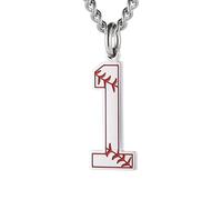 HIJONES Uomo Donna Acciaio Inox Trendy Baseball Lucky Sport Numero Collana Pendente Titainum Biker Gioielli Argento 1