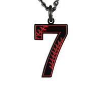 HIJONES Uomo Donna Acciaio Inox Trendy Baseball Lucky Sport Numero Collana Pendente Titainum Biker Gioielli Nero 7