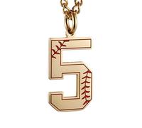 HIJONES Uomo Donna Acciaio Inox Trendy Baseball Lucky Sport Numero Collana Pendente Titainum Biker Gioielli Oro 5