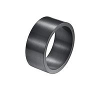HIJONES Uomo Donna Anello da Pollice a Fascia Larga in Acciaio Inossidabile Anelli Piatti Lisci Comfort Fit Spazzolato Opaco 10MM Nero Misura 25