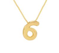 HIJONES Uomo Donne Acciaio Inox Collare Palloncino Bubbolelloso Amuleto Numero Angelo Fortunato 0-9 Catene Oro 6