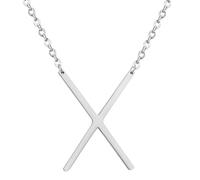 HIJONES Uomo Donne Acciaio Inox Grande Iniziale 26 Lettera A A Z Ciondolo Collane Grande Alfabeto Personalizzato Fascino Catena Collana Plata X