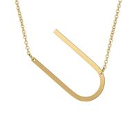 HIJONES Uomo Donne Acciaio Inox Hip Hop Iniziale 26 Lettera A alla Z Ciondolo Collane Grande Alfabeto Personalizzato Fascino Catena Collana Oro U