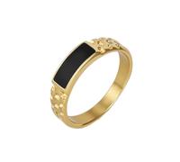 HIJONES Uomo Donne Acciaio Inox Personalizzato smalto scacchiera coppia anello di fidanzamento Hip Hop dito gioielli Oro Taglia 17
