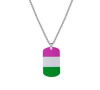 HIJONES Uomo Donne Acciaio Inox Quadrato Arcobaleno Orgoglio Bandiera Collana Unisex Gay Lebian Lgbt Dog Tag Pendente Gioielli Stile 6