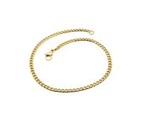 HIJONES Uomo Donne Acciaio Inox Treccia Treccia Biker Catena di Accatastamento Collana Affascinante Bracciali Fibbia Lavorata A Maglia 3,6 MM de Oro 20CM
