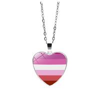 HIJONES Uomo Donne Acciaio Inox Trendy Doppia Faccia Cuore Arcobaleno Coppia Pendente Collana Gay Lesbiche Pride Gioielli Stile 10