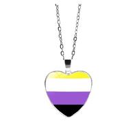 HIJONES Uomo Donne Acciaio Inox Trendy Doppia Faccia Cuore Arcobaleno Coppia Pendente Collana Gay Lesbiche Pride Gioielli Stile 7