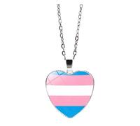 HIJONES Uomo Donne Acciaio Inox Trendy Doppia Faccia Cuore Arcobaleno Coppia Pendente Collana Gay Lesbiche Pride Gioielli Stile 9