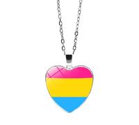 HIJONES Uomo Donne Acciaio Inox Trendy Doppia Faccia Cuore Arcobaleno Coppia Pendente Collana Gay Lesbiche Pride Gioielli Stile 12