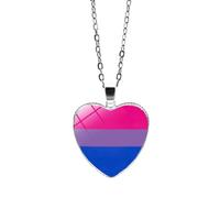 HIJONES Uomo Donne Acciaio Inox Trendy Doppia Faccia Cuore Arcobaleno Coppia Pendente Collana Gay Lesbiche Pride Gioielli Stile 2