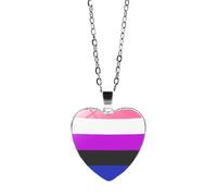 HIJONES Uomo Donne Acciaio Inox Trendy Doppia Faccia Cuore Arcobaleno Coppia Pendente Collana Gay Lesbiche Pride Gioielli Stile 8