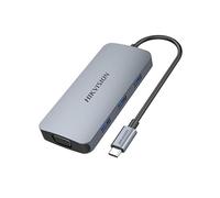 HIK STORAGE USB-C HUB DS801 8in1 porte: 1x HDMI 4K - 1x VGA - 3x USB-A 3.0-1x USB-C - 1x SD - 1x microSD